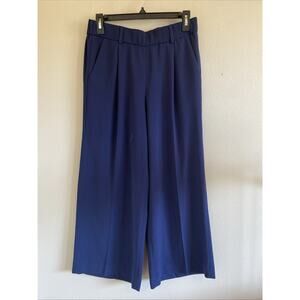 Halogen Navy Blue Polyester Pull On Wide Leg Pants Office‎ Careerwear Womens XS
